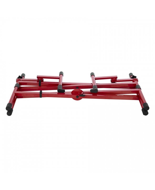 Gator Frameworks GFW-KEY-5100XRED Zweistufiger Tastaturständer mit X-Struktur in Rot Keyboard-Stative