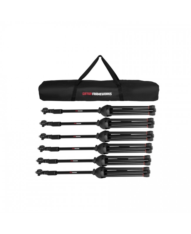 Gator Frameworks GFW-MIC-6PACKBG Set of 6 microphone stands with carrying bag Floor Stands