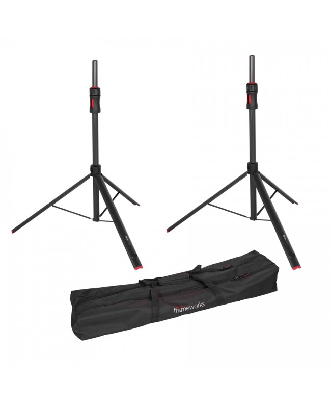 Gator Frameworks GFW-ID-SPKRSET Coppia di supporti per altoparlanti regolabili con pistone di sollevamento Stative für Lautsp...