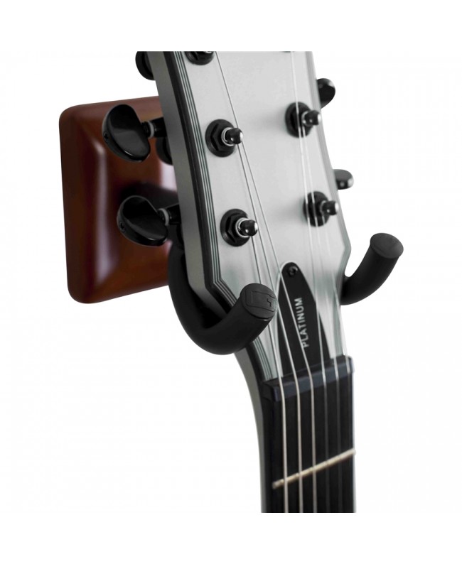 Gator Frameworks GFW-GTR-HNGRMHG Supporto a muro per chitarra con piastra mogano Supporti a muro