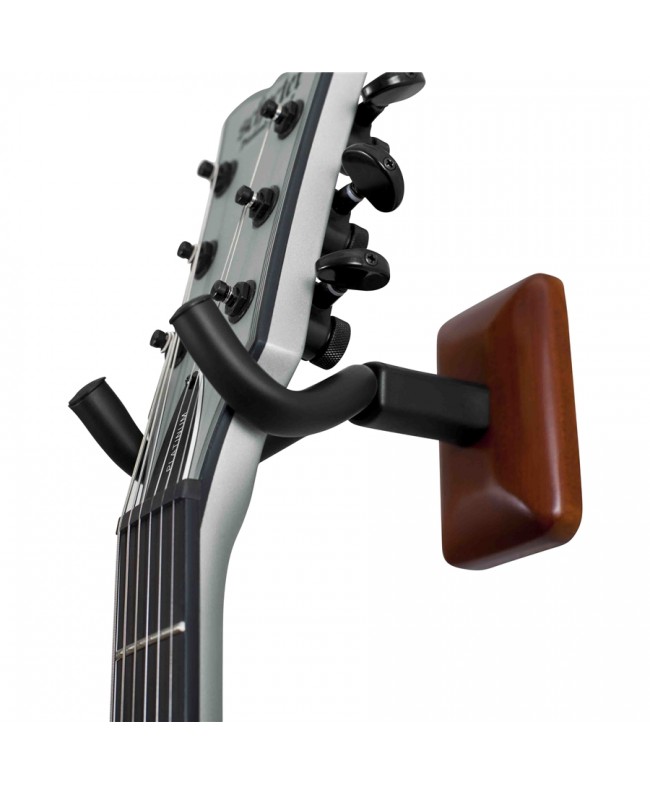 Gator Frameworks GFW-GTR-HNGRMHG Supporto a muro per chitarra con piastra mogano Supporti a muro
