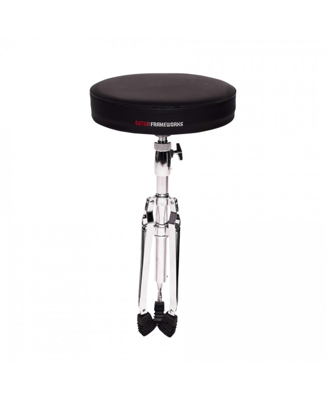 Gator Frameworks GFW-DRUMTHRONE-R Sgabello per batteria regolabile con seduta imbottita e base a tre gambe pieghevoli Hocker