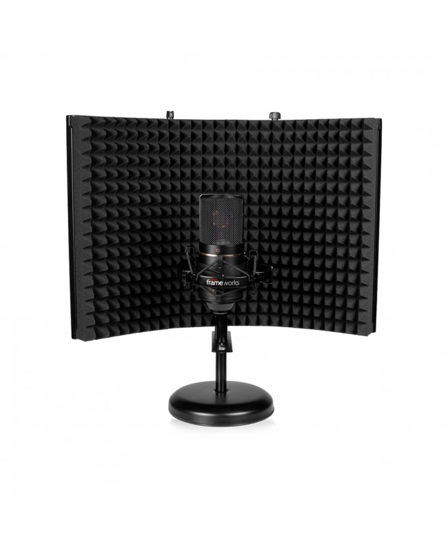 Gator Frameworks GFW-MICISO1216 Pannello isolante da tavolo 12x16 con base rotonda incluso Filtri acustici
