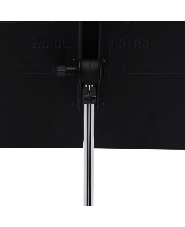 Gator Frameworks GFW-MUS-1001 Leggio in metallo spazzolato regolabile per spartiti, serie Recital Supports for music stands