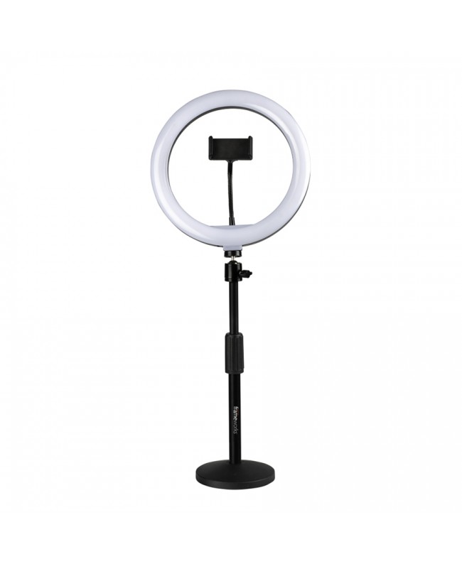 Gator Frameworks GFW-RINGLIGHTDSKTP Anello LED da tavolo con supporto smartphone per streaming, podcast e content creation Su...