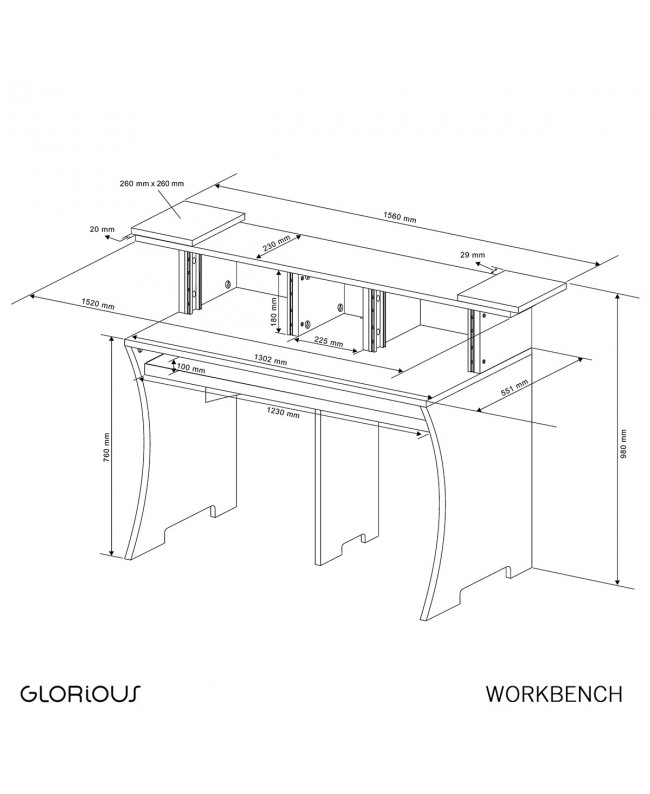 GLORIOUS Workbench Black Mobili da Studio