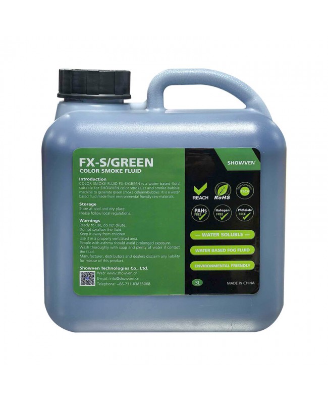 SHOWVEN FX-S/GREEN-color smoke fluid 3lx4 Fog Liquids