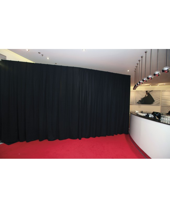 WENTEX P and D Curtain Molton 300 g/m² Black - 400 x 300 cm (W x H) - pleated