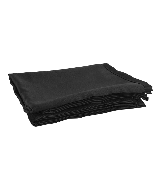 WENTEX P and D Curtain - Medium Gloss Satin Pleated, 300(w) x 180(h)cm, 165 gram/m², Black Pipe & Drape Textiles