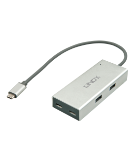 LINDY Hub USB 3.1 Tipo C, 4 Porte Accessori PC