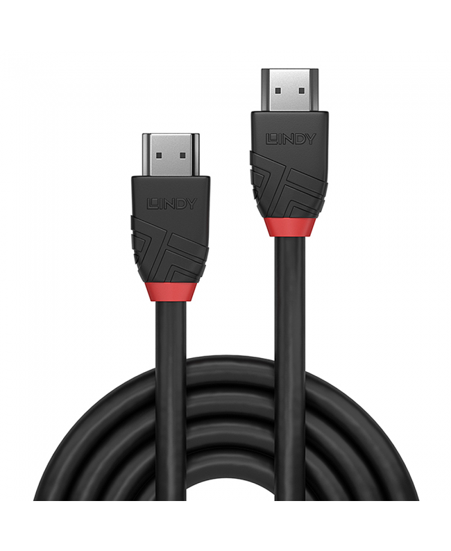 LINDY 0.5m High Speed HDMI Cable, Black Line HDMI Cables