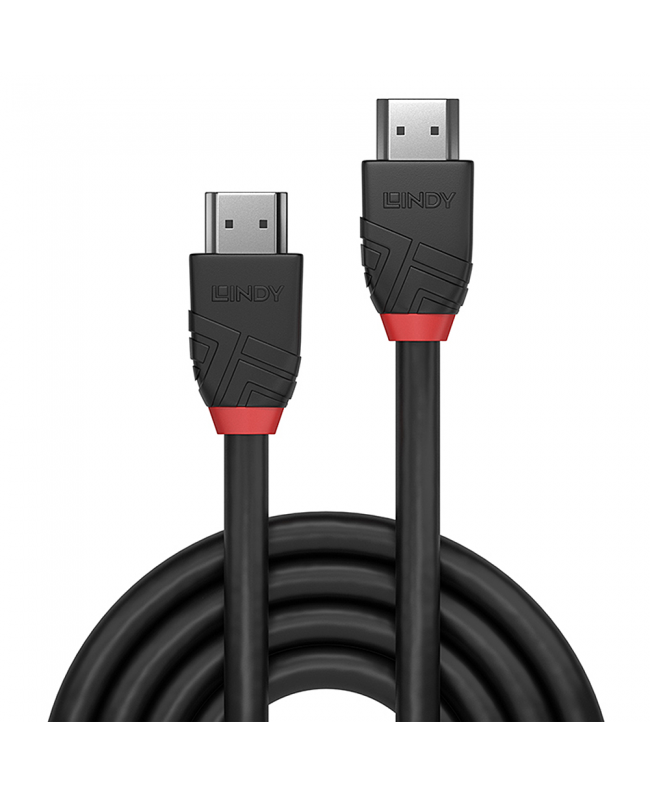 LINDY 0.5m High Speed HDMI Kabel, Black Line HDMI Monitor Kabel