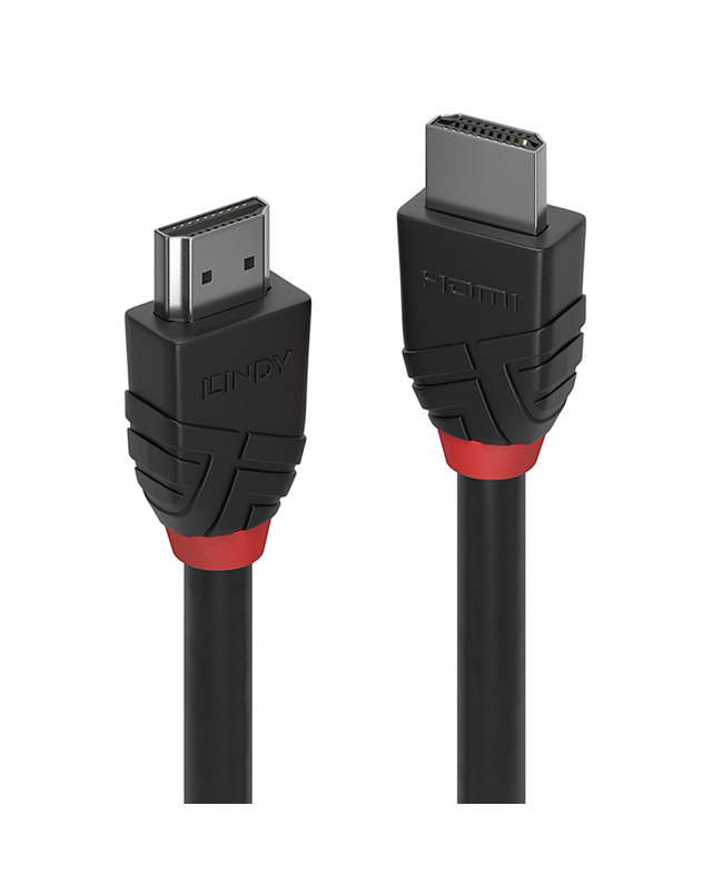 LINDY 2.0m High Speed HDMI Cable, Black Line HDMI Monitor Cables