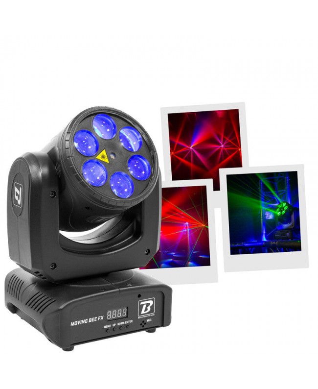 BoomTone DJ Moving BeeFX-LZR Teste mobili Wash