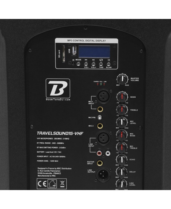 BoomTone DJ TRAVELSOUND15-VHF Battery powered PA