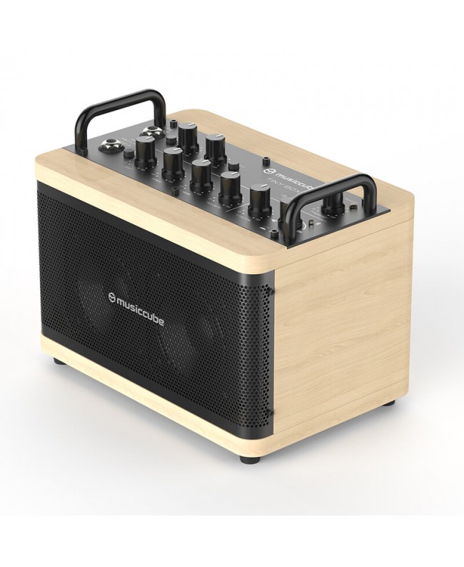 MUSICCUBE Tiny Box D2 - Oak Akkubetriebene PA-Lautsprecher