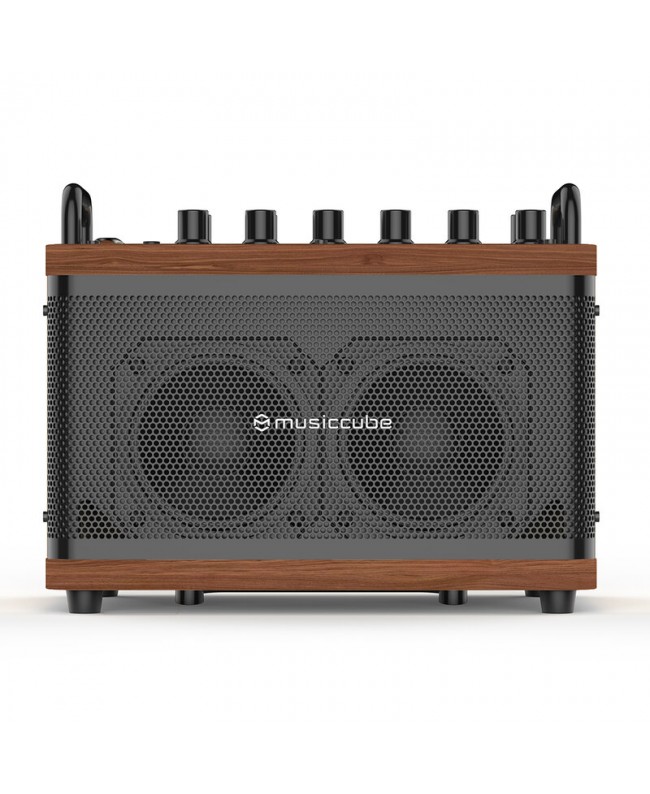 MUSICCUBE Tiny Box D2 - Oak brown Battery powered PA