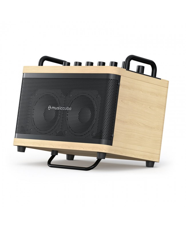 MUSICCUBE Tiny Box D2 - Oak Akkubetriebene PA-Lautsprecher