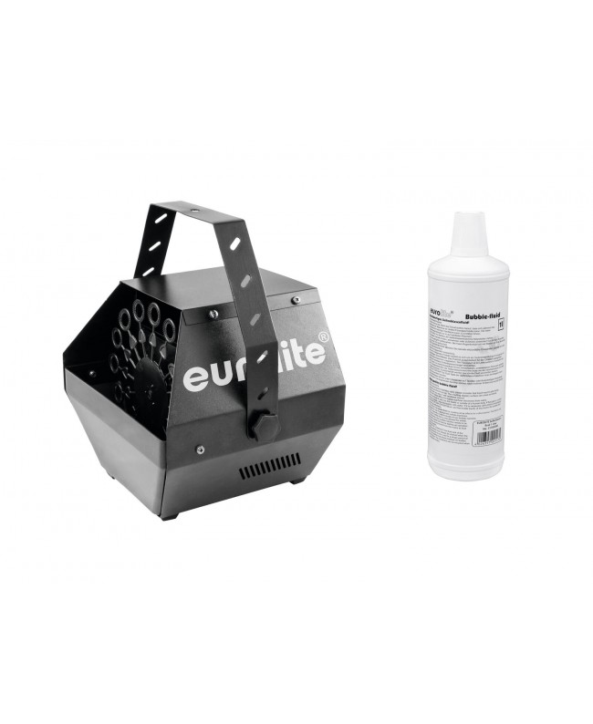 Eurolite Set B-100 Seifenblasenmaschine schwarz DMX + Seifenblasenfluid 1l
