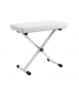 K&M 14077 Keyboard bench pure white imitation leather