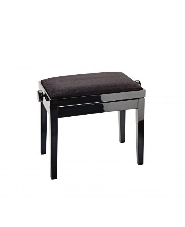 K&M 13901 Piano bench bench black glossy finish, seat black velvet