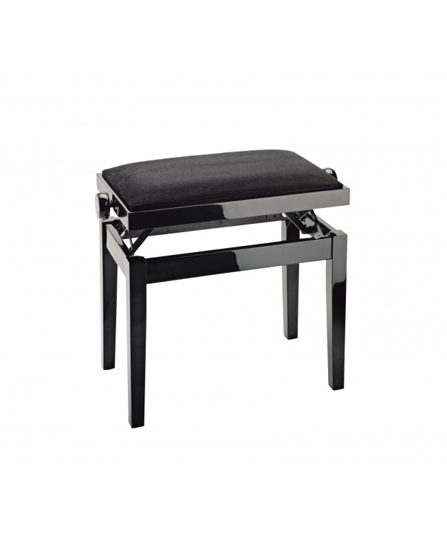 K&M 13901 Piano bench bench black glossy finish, seat black velvet