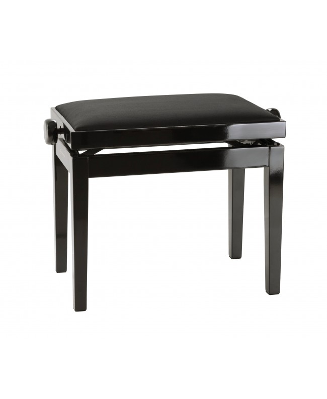 K&M 13961 Piano bench bench black glossy finish, seat black velvet