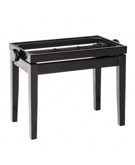 K&M 13701 Piano bench - wooden-frame black glossy finish