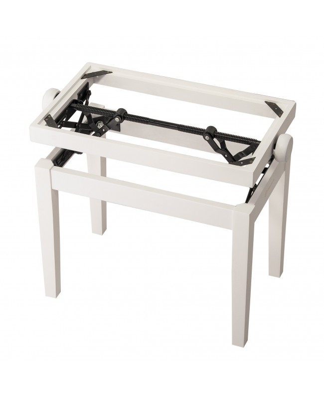 K&M 13710 Piano bench - wooden-frame white matt finish