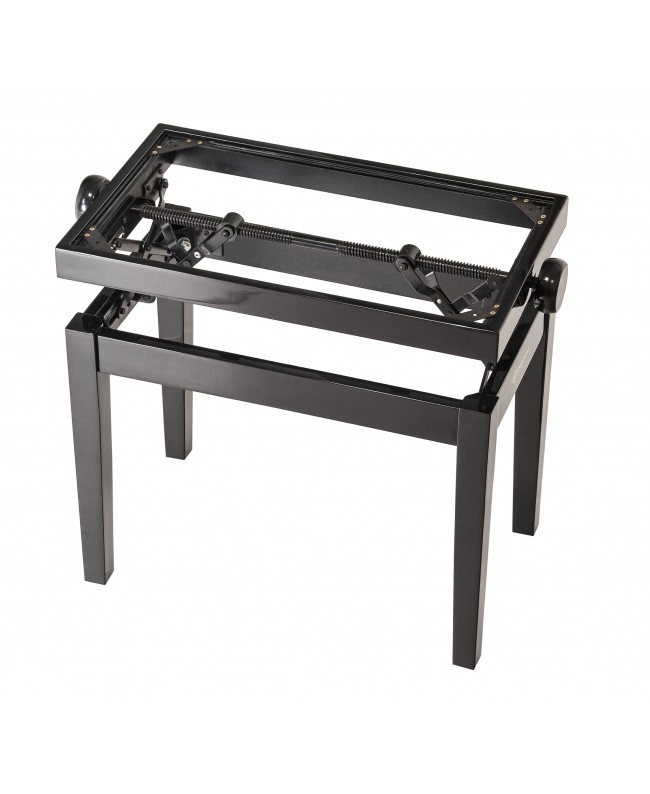 K&M 13701 Piano bench - wooden-frame black glossy finish