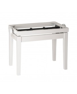 K&M 13711 Piano bench - wooden-frame white glossy finish