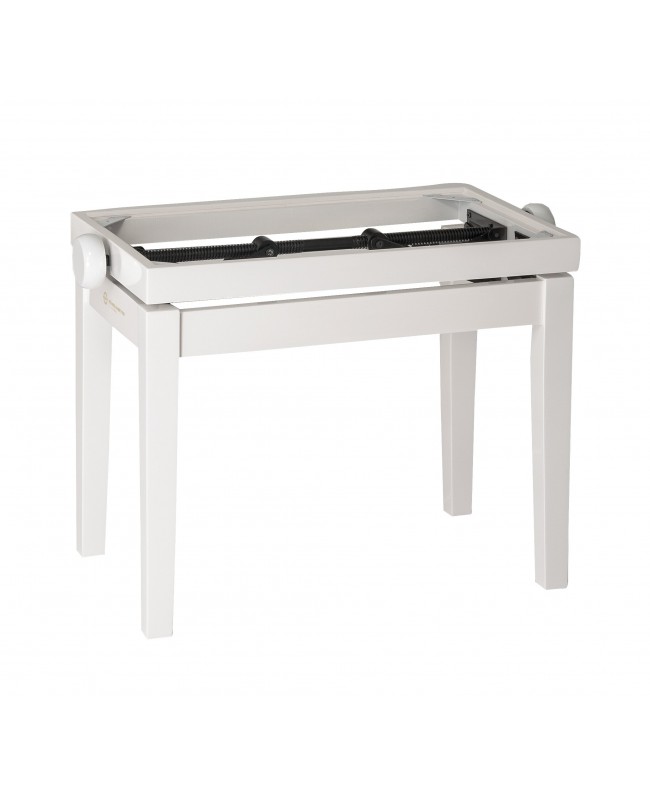 K&M 13711 Piano bench - wooden-frame white glossy finish