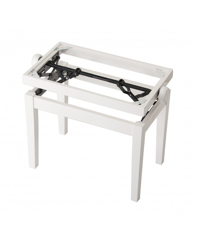 K&M 13711 Piano bench - wooden-frame white glossy finish