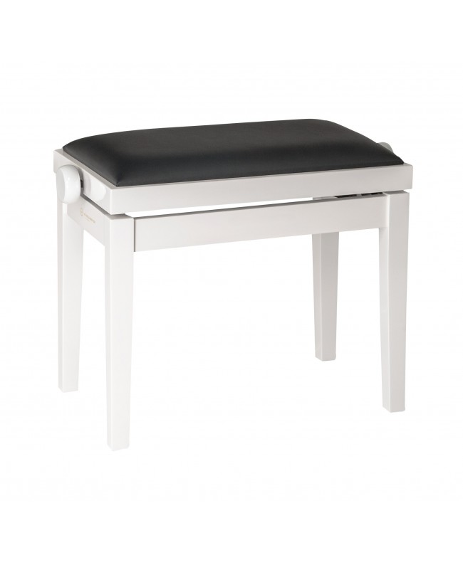 K&M 13711 Piano bench - wooden-frame white glossy finish