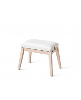 K&M 13941 Piano bench bench ash color, seat white imitation leather