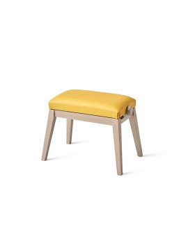 K&M 13942 Piano bench bench gray color, seat yellow imitation leather