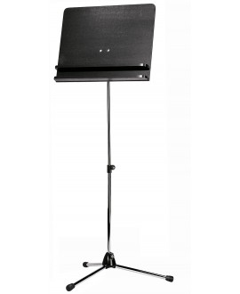 K&M 118/3 Orchestra music stand chrome stand with black wooden desk