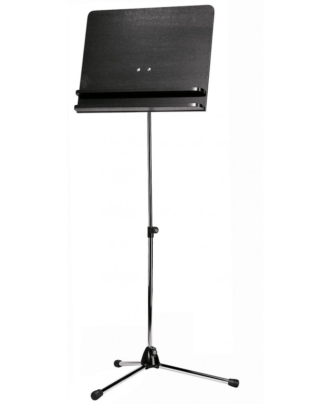 K&M 118/3 Orchestra music stand chrome stand with black wooden desk