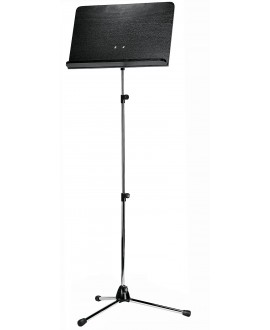 K&M 118/4 Orchestra music stand chrome stand, black wooden desk