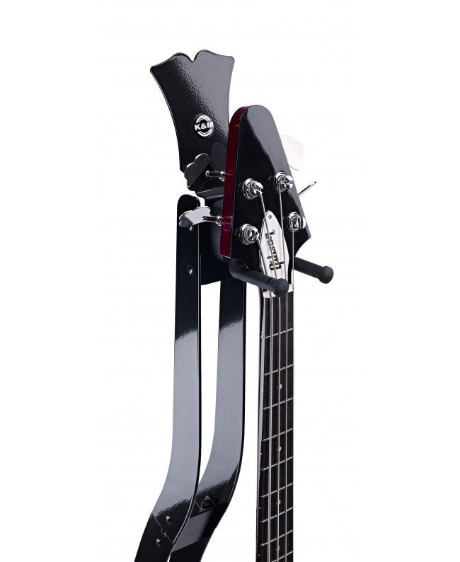 K&M 17640 Guitar Station L black high-gloss