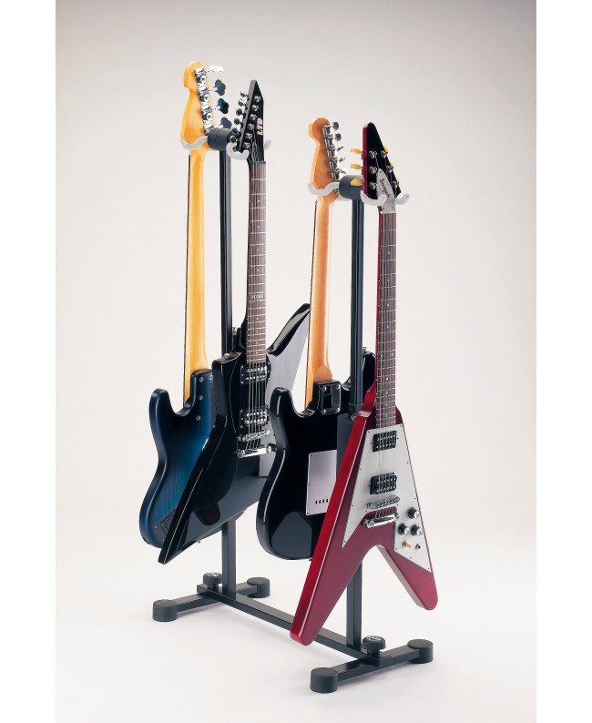 K&M 17605 Four guitar stand Roadie black with translucent support elements