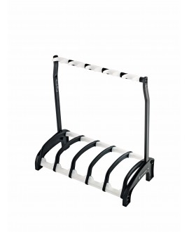 K&M 17525 Five e-guitar stand Guardian 5 black with translucent support elements