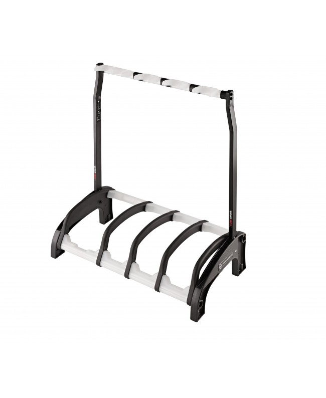 K&M 17534 Four guitar stand Guardian 3+1 black with translucent support elements