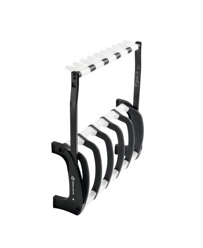 K&M 17525 Five e-guitar stand Guardian 5 black with translucent support elements