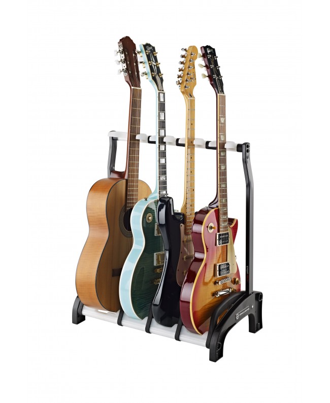 K&M 17534 Four guitar stand Guardian 3+1 black with translucent support elements