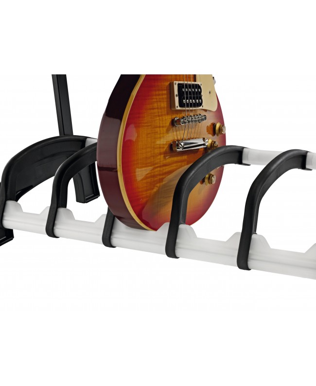 K&M 17525 Five e-guitar stand Guardian 5 black with translucent support elements