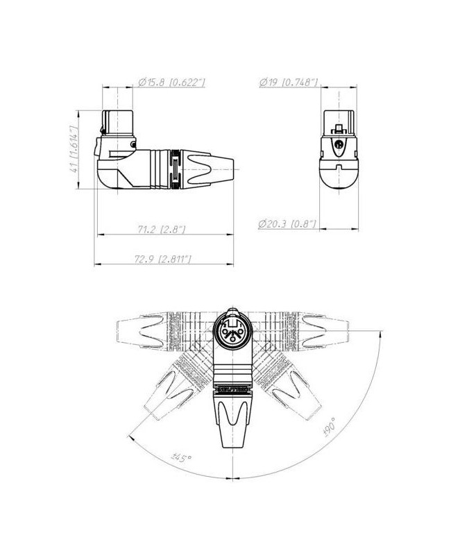 NEUTRIK NC3FRX-B Connettori volanti XLR