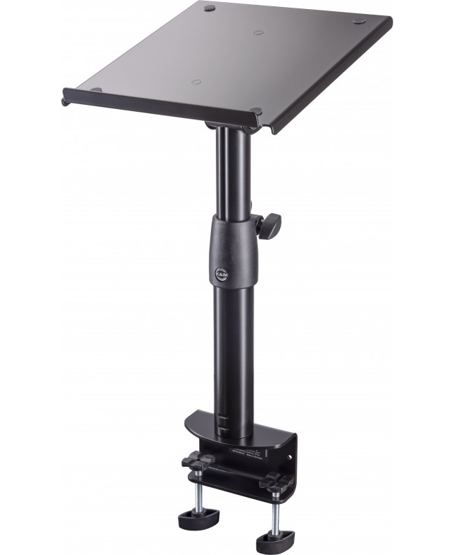 K&M 26778 Tiltable clamping desktop monitor stand black