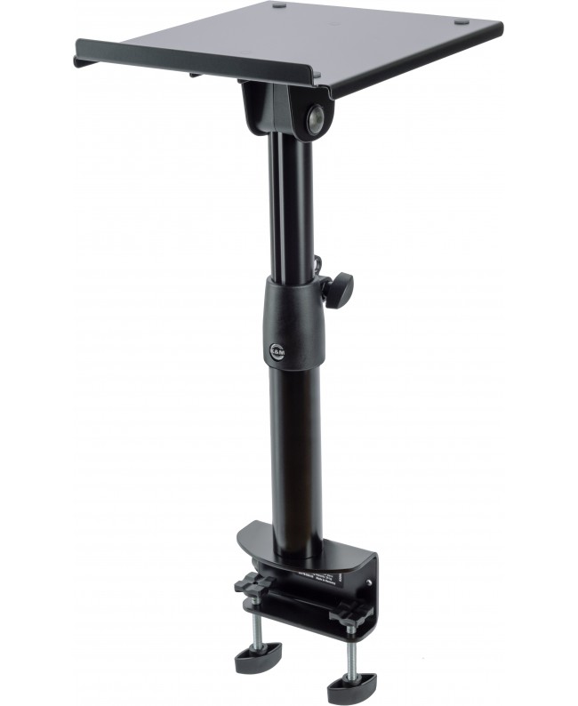 K&M 26778 Tiltable clamping desktop monitor stand black