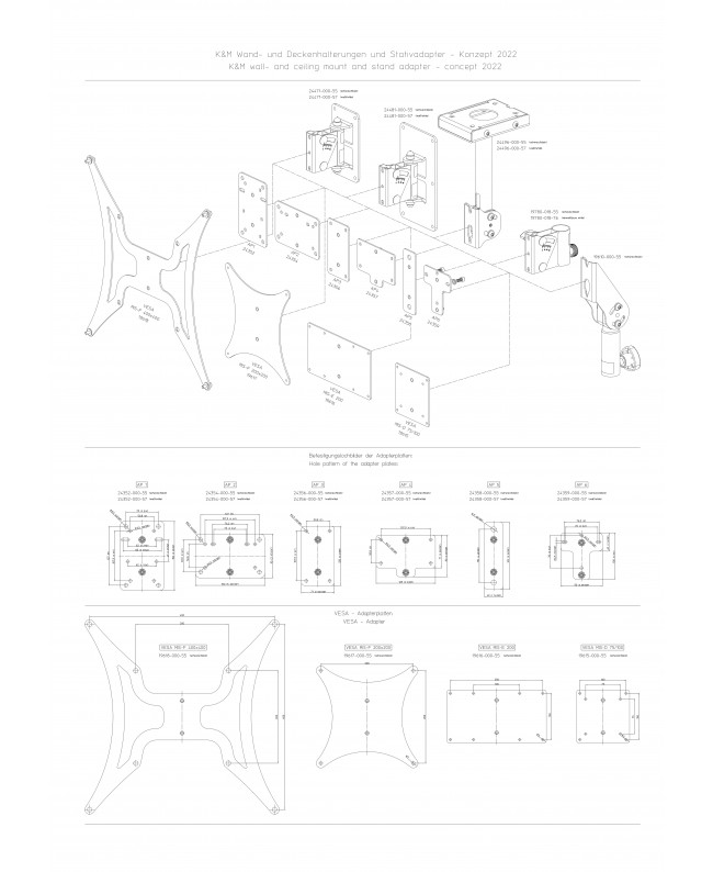 K&M 24481 Speaker wall mount black